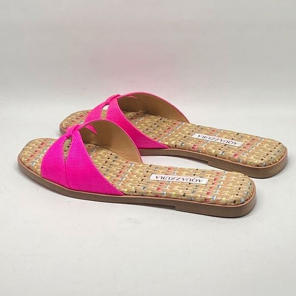 Aquazzura Villette Textile Flat Sandals size 38 - Picture 8 of 11